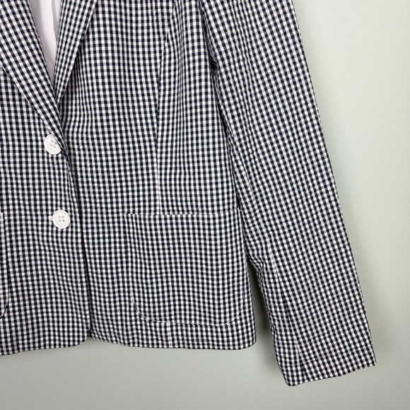 Nine West Navy Gingham Blazer - Picture 3 of 6